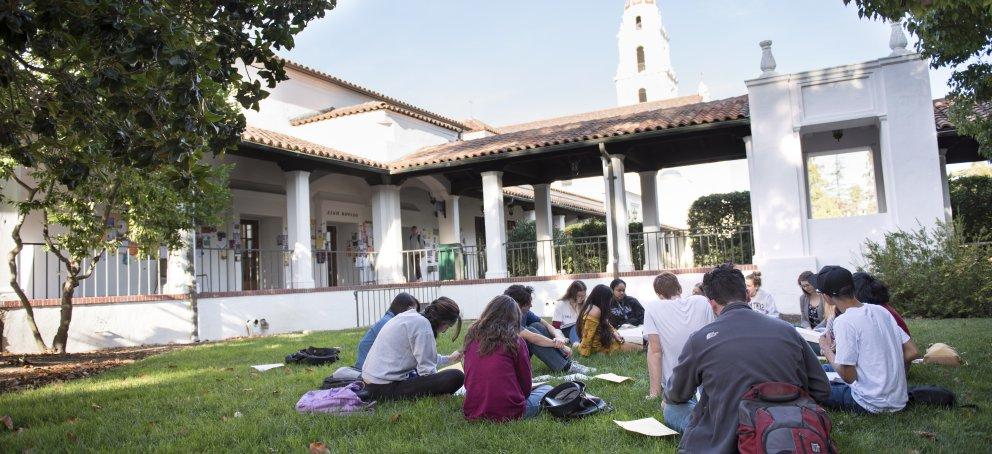 Students on the grass